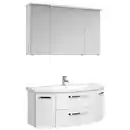 Bild 1 von Sadena Badezimmer 4010, Weiß Hochglanz, Metall, 3-teilig, 6 Fächer, 2 Schublade(n),2 Schublade(n) Schubladen, F, 120.5 cm, Made in Germany, hängend, erweiterbar, Typenvielfalt, Badezimmer, Badmöb