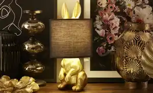 KHG Tischleuchte, 1-flammig, goldfarben `Hase´