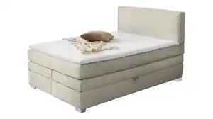Boxspringbett Cord 140 x 200 cm Bettkasten grau-beige - ARABELLA