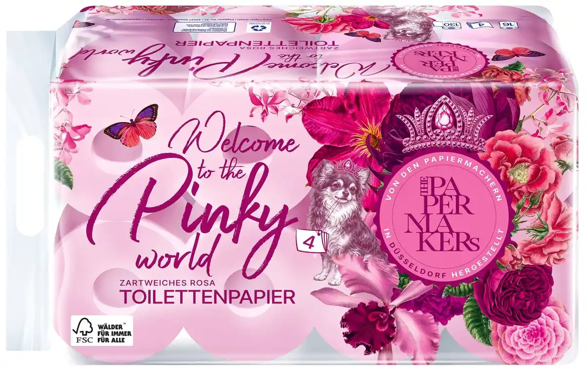 Bild 1 von THE PAPERMAKERS Toilettenpapier »Pinky World«, Packg. = 16 x 130 Blatt