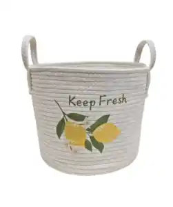 Aufbewahrungskorb aus Kordeln, weiß