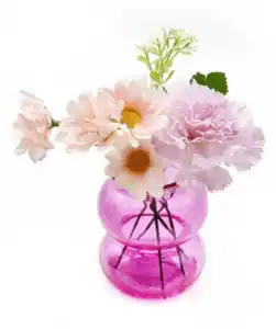 Kunst-Frühlingsblumen in Vase, pink