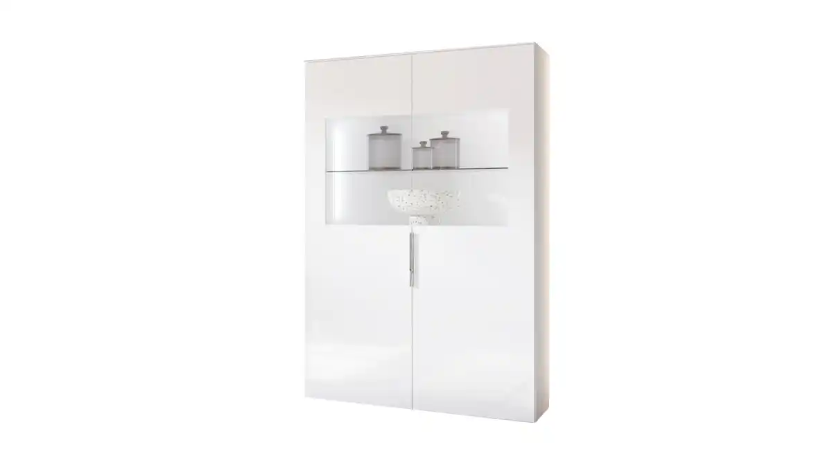 Bild 1 von Vitrine mit Beleuchtung weiß - Glasfront - Breite 90 cm - SANTORIN
