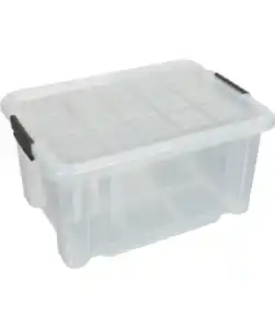 Eurobox 15 l mit Clipdeckel, transparent