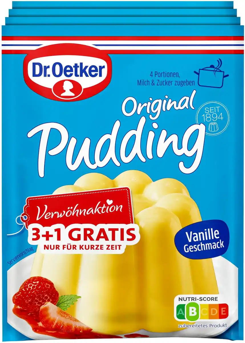 Bild 1 von DR. OETKER Original Pudding, 4 Btl. = 148-g-Packg.