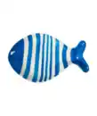Bild 1 von Gestreiftes Dekotablett in Fischform, hellblau
