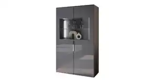 Vitrine mit Beleuchtung anthrazit - Glasfront - Breite 90 cm - SANTORIN