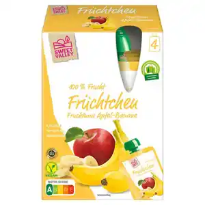 SWEET VALLEY Früchtchen im Quetschbeutel 400 g, Apfel-Banane