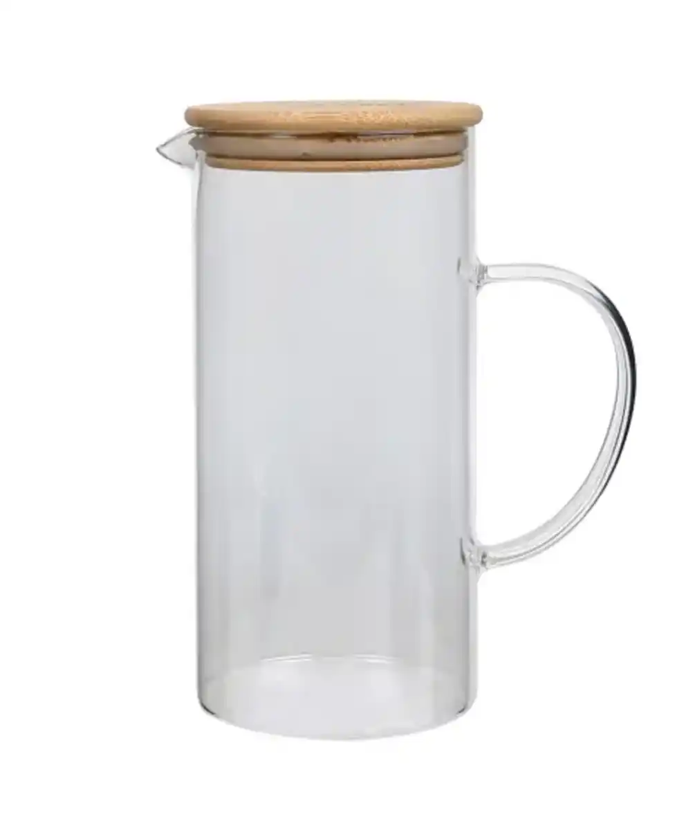 Bild 1 von Glaskrug mit Bambusdeckel, transparent