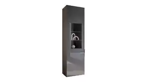 Vitrine mit Beleuchtung anthrazit - Glasfront - Breite 55 cm - SANTORIN
