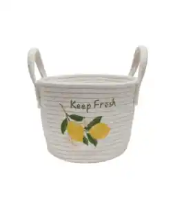 Aufbewahrungskorb aus Kordeln, weiß