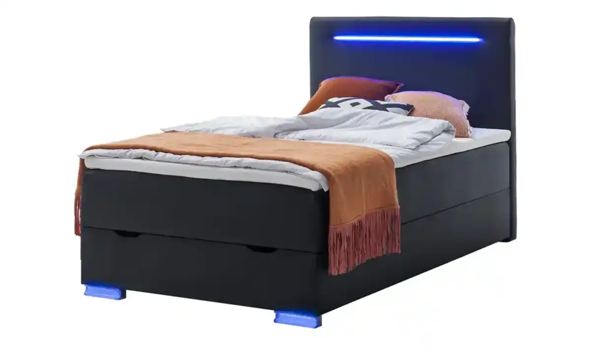 Bild 3 von Boxspringbett mit LED-Beleuchtung, Lederoptik, 120/200 cm