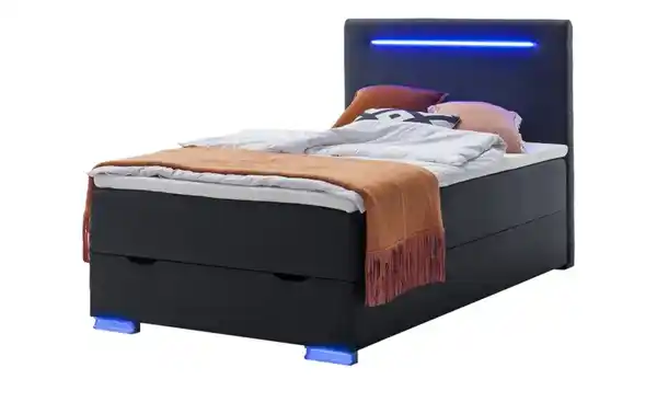 Bild 3 von Boxspringbett mit LED-Beleuchtung, Lederoptik, 120/200 cm