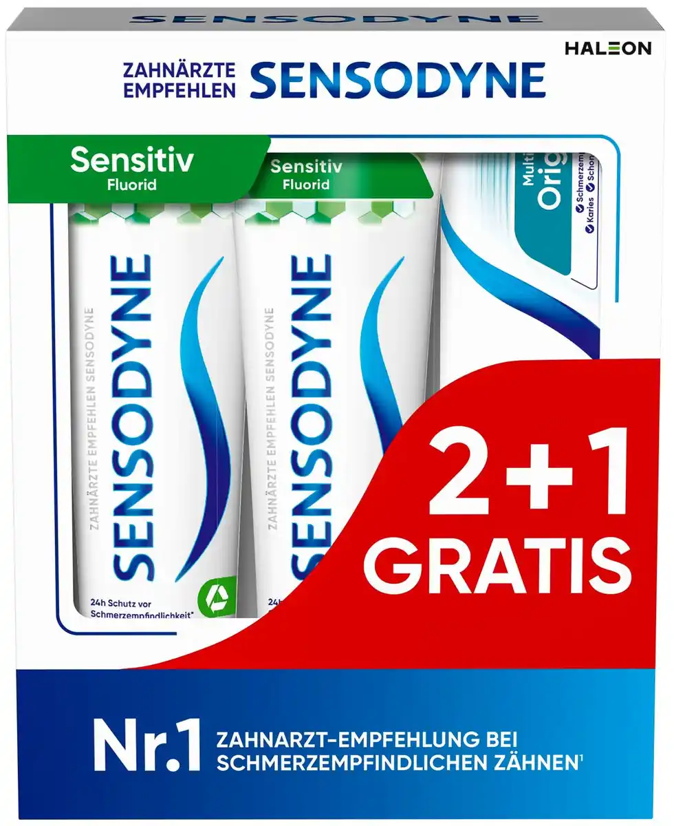 Bild 1 von SENSODYNE Zahncreme, 3 x 75-ml-Tube