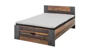 Jugendbett 140 x 200 cm Old Wood mit Bettkasten - MARTIN