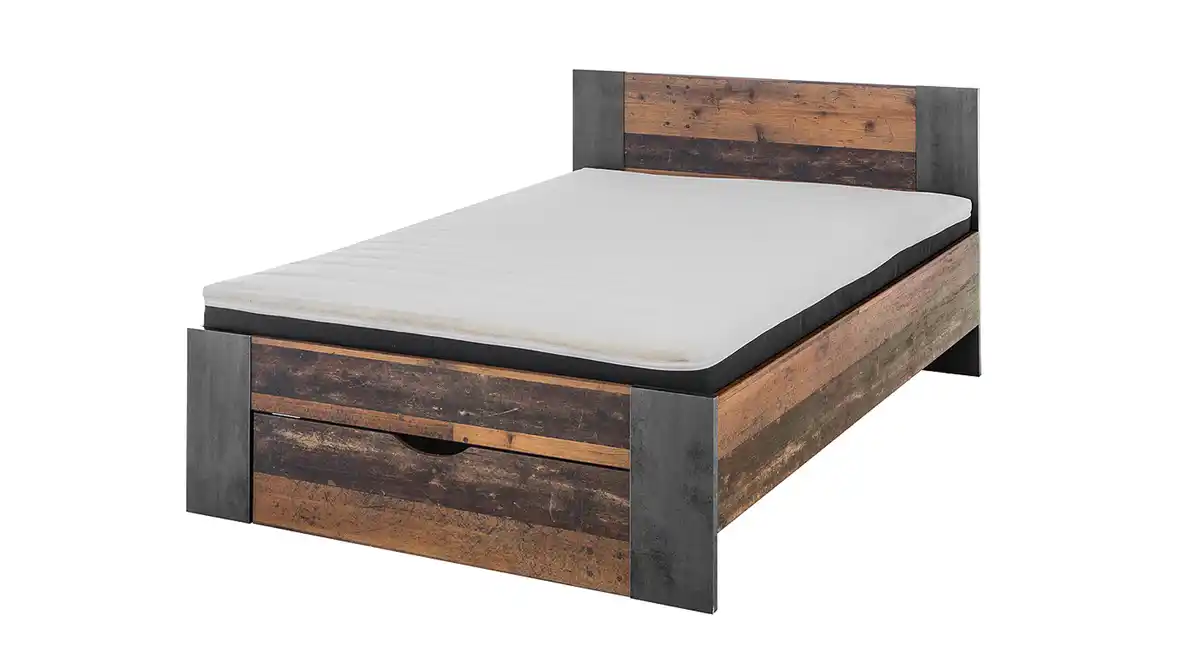 Bild 1 von Jugendbett 140 x 200 cm Old Wood mit Bettkasten - MARTIN