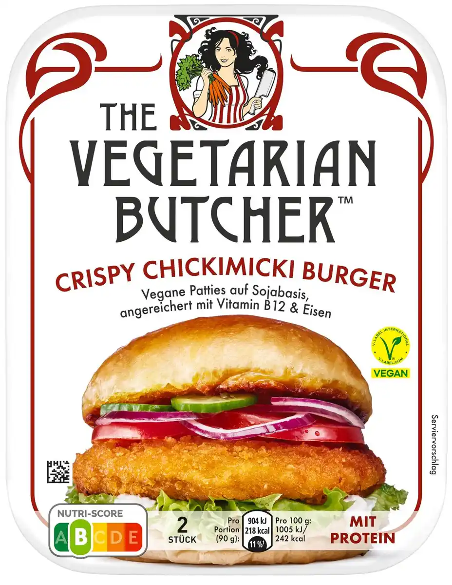 Bild 1 von THE VEGETARIAN BUTCHER Crispy Chickimicki Burger, 2 St. = 180-g-Packg.