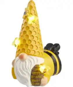 Solar-Gartenwichtel Biene, neon gelb