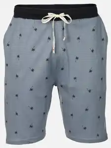 Herren Schlafbermuda mit Minimalprint Blau