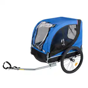 Hunde-Fahrradanhänger "Bello" in blau-schwarz