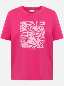 Damen T-Shirt mit Frontprint Pink