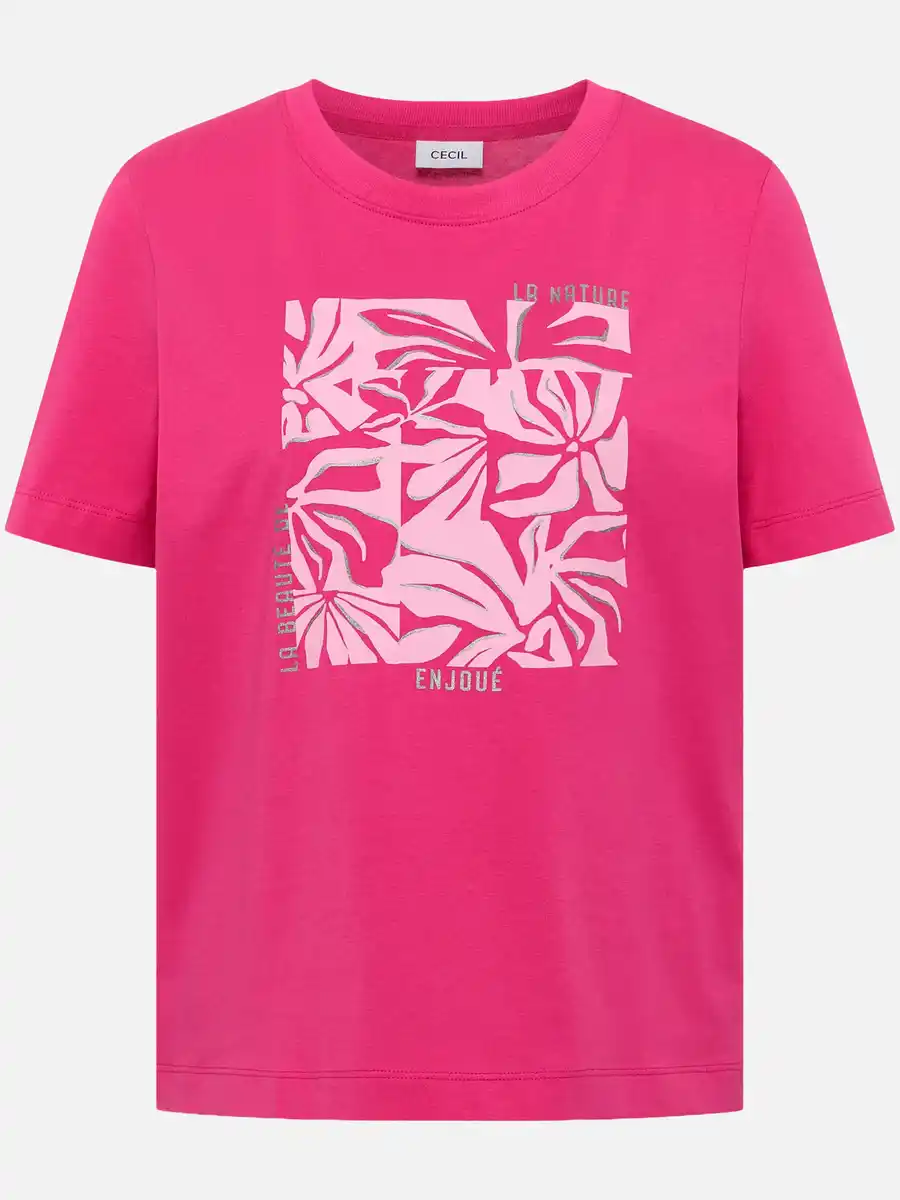 Bild 1 von Damen T-Shirt mit Frontprint Pink