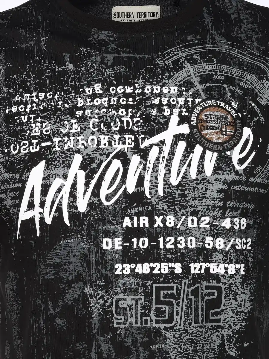 Bild 3 von Herren Shirt mit Frontprint Schwarz