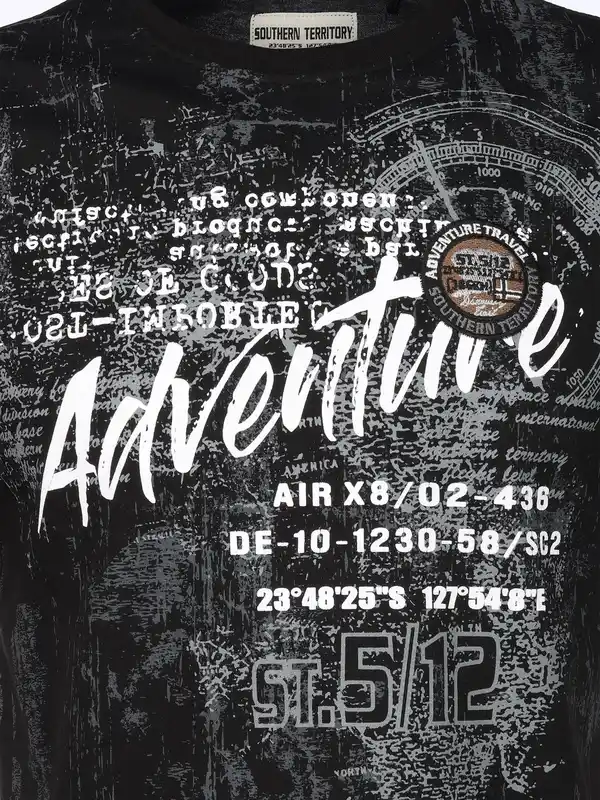 Bild 3 von Herren Shirt mit Frontprint Schwarz