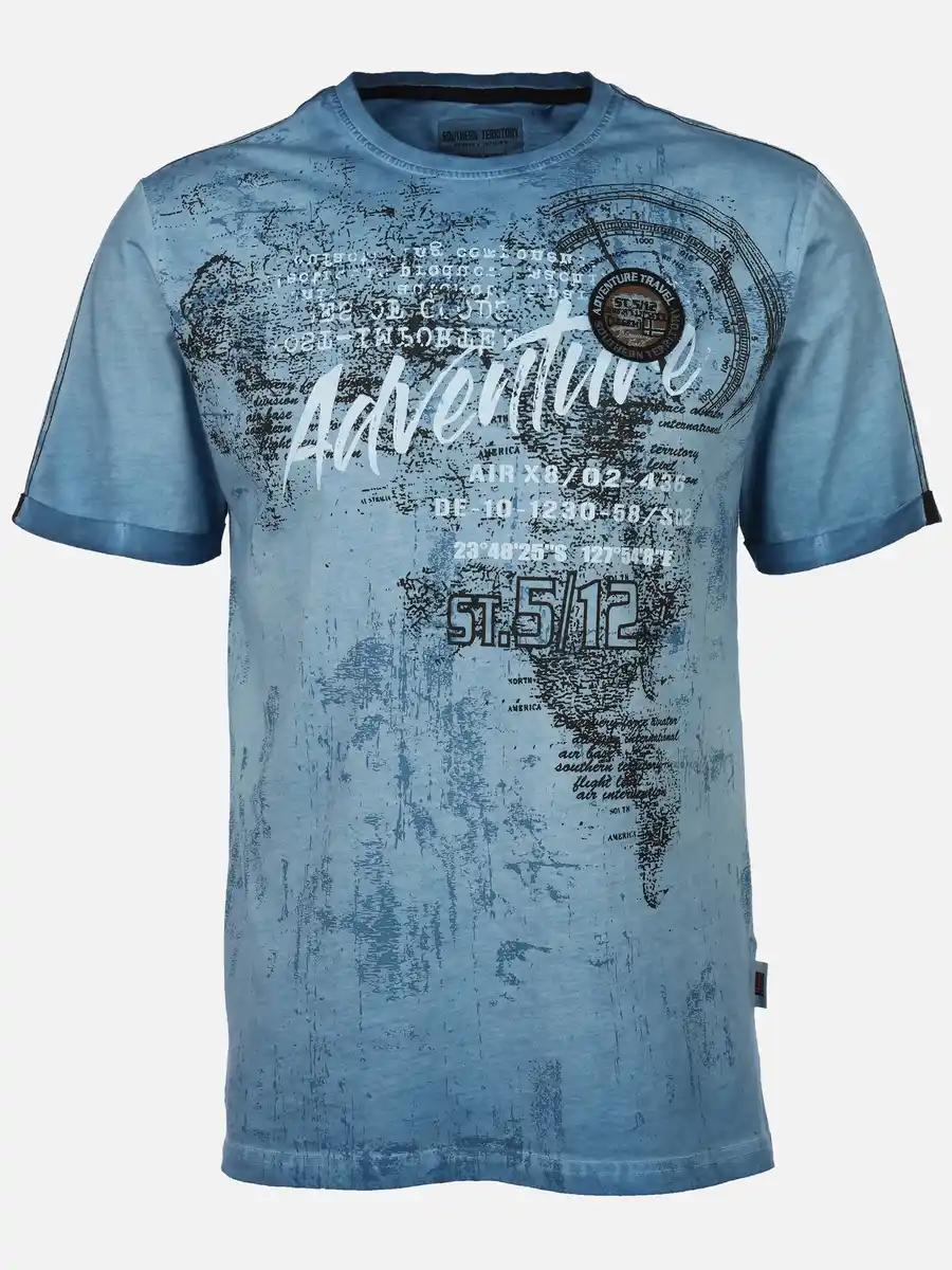 Bild 1 von Herren Shirt mit Frontprint Blau