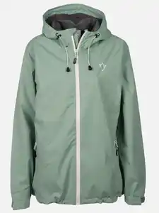 Damen Regenjacke mit Packsack Grün