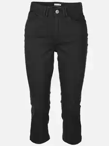 Damen Capri Hose in Slim Fit Schwarz