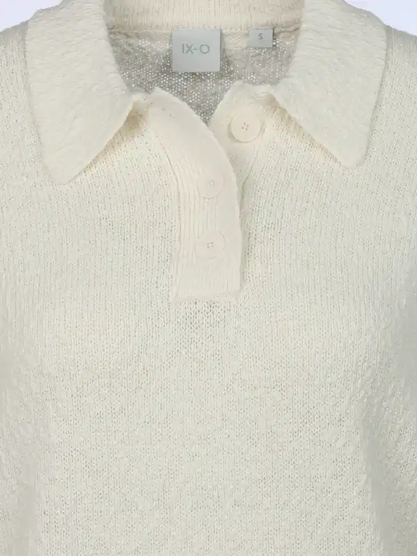 Bild 3 von Damen Kurzpullover mit Polokragen Weiß