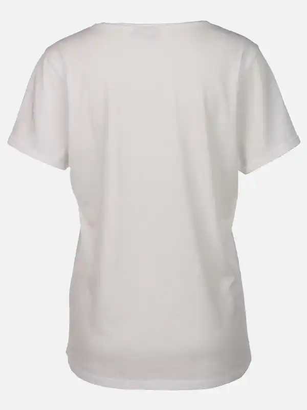 Bild 2 von Damen Shirt mit Glitzerprint und Glitzersteinchen Weiß