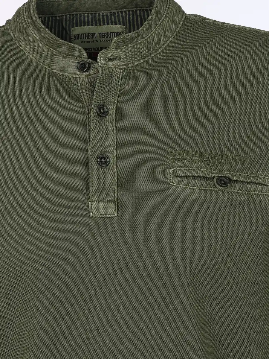 Bild 3 von Herren Henleyshirt mit Stickerei Grün