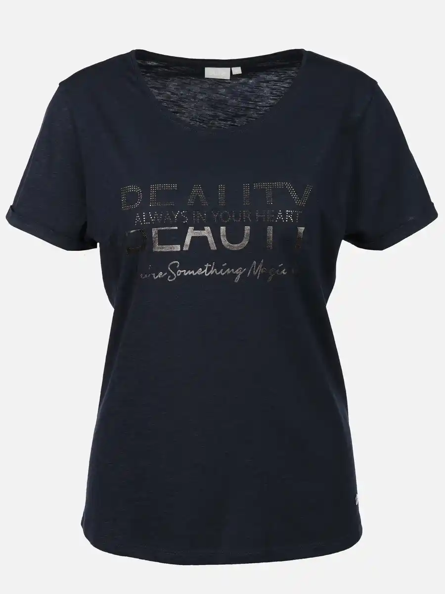 Bild 1 von Damen Shirt mit Glitzerprint und Glitzersteinchen Marine