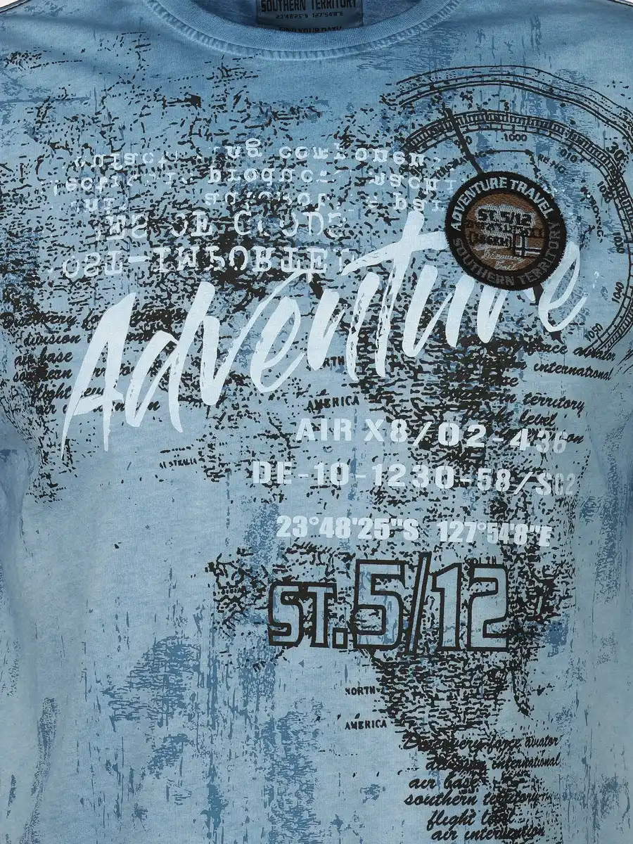 Bild 3 von Herren Shirt mit Frontprint Blau