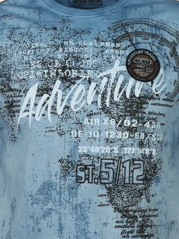 Bild 3 von Herren Shirt mit Frontprint Blau