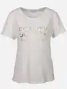 Bild 1 von Damen Shirt mit Glitzerprint und Glitzersteinchen Weiß