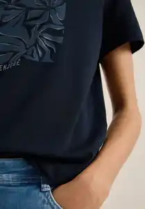 Damen T-Shirt mit Frontprint Blau