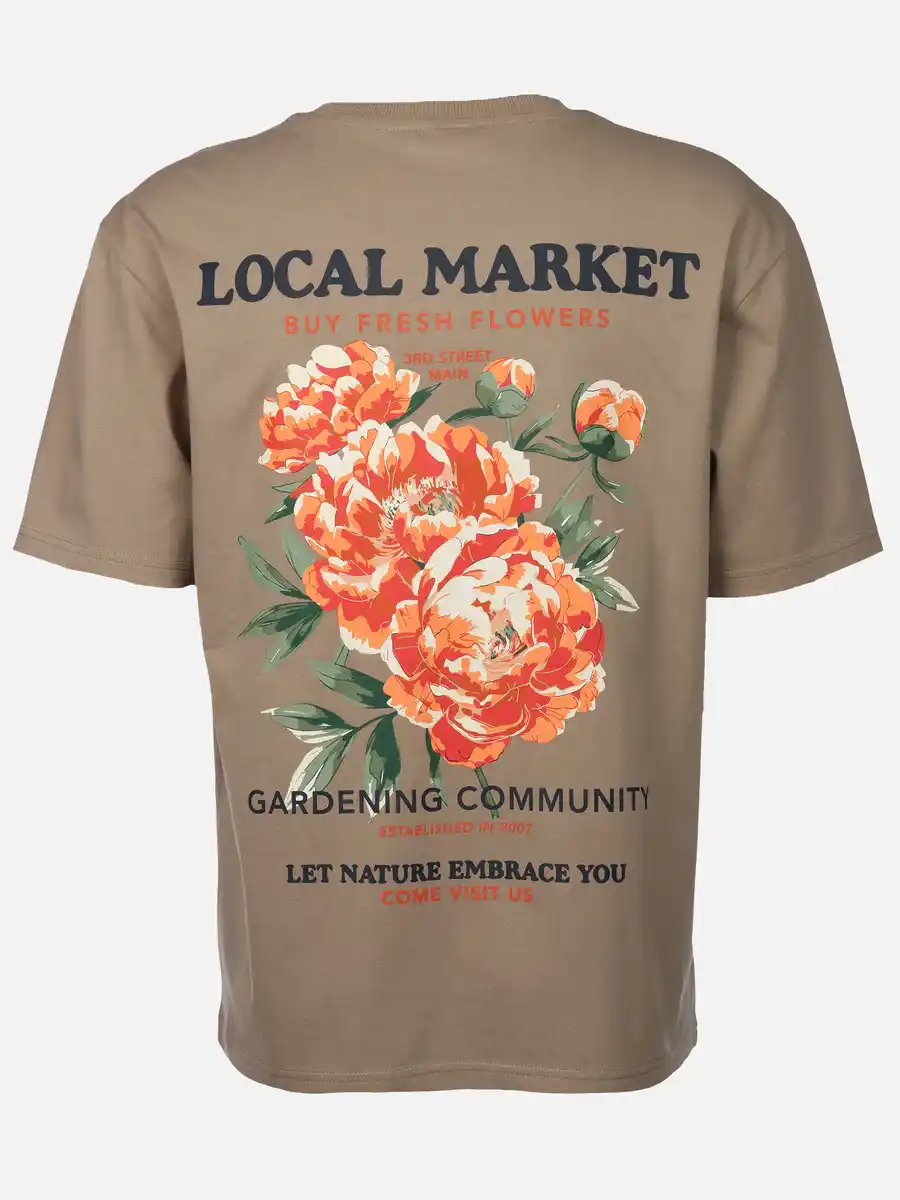 Bild 2 von Herren Shirt mit Backprint Beige