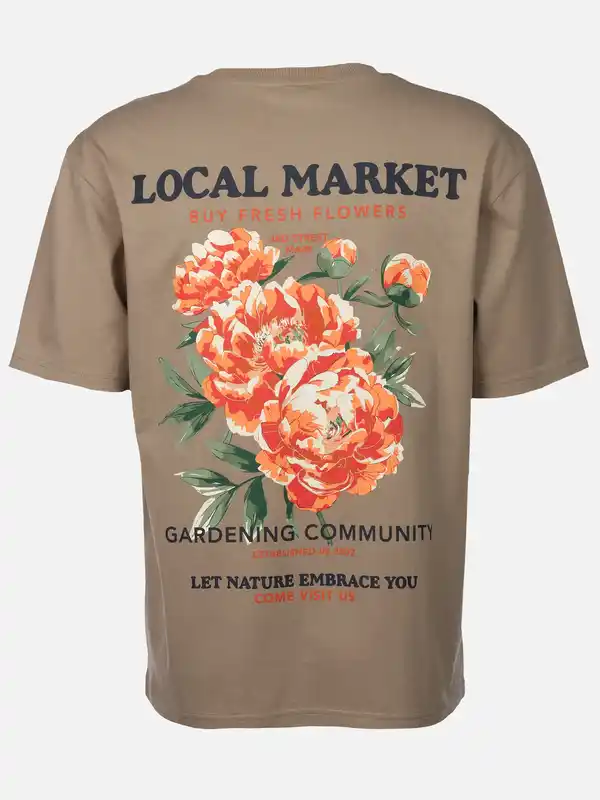 Bild 2 von Herren Shirt mit Backprint Beige