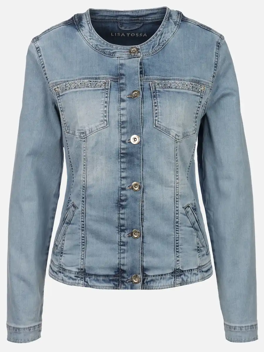 Bild 1 von Damen Jeansjacke mit Glitzersteinchen Blau