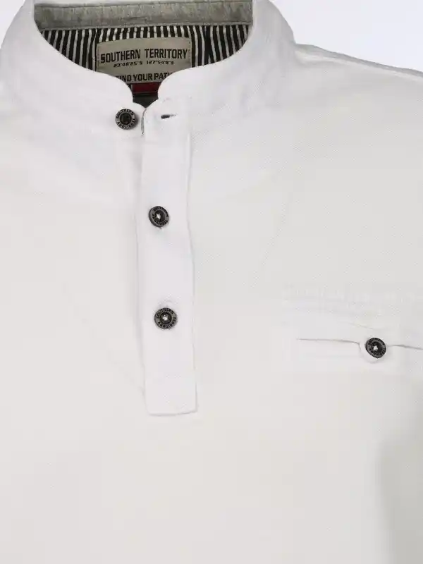 Bild 3 von Herren Henleyshirt mit Stickerei Weiß