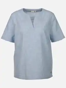 Damen Schlupf Bluse Blau