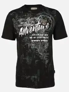 Herren Shirt mit Frontprint Schwarz