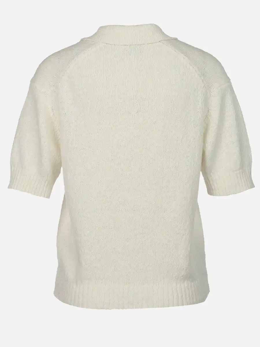 Bild 2 von Damen Kurzpullover mit Polokragen Weiß
