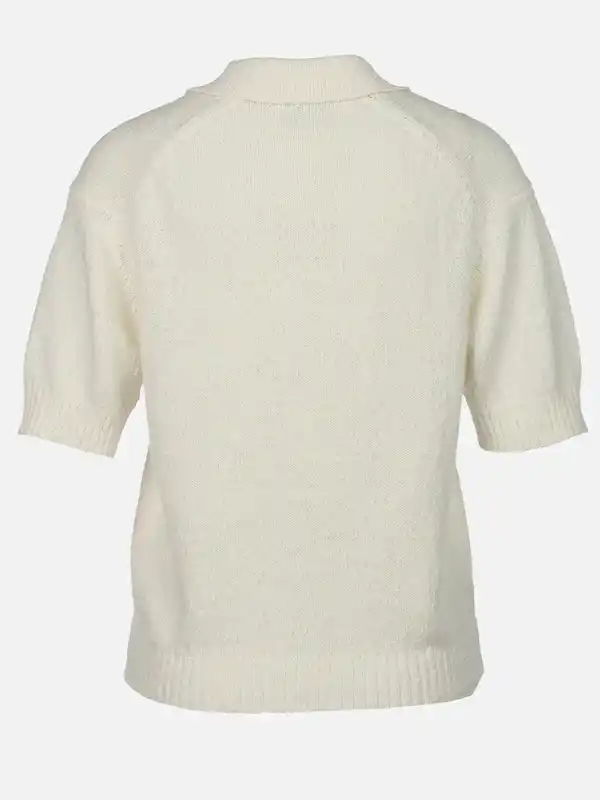 Bild 2 von Damen Kurzpullover mit Polokragen Weiß