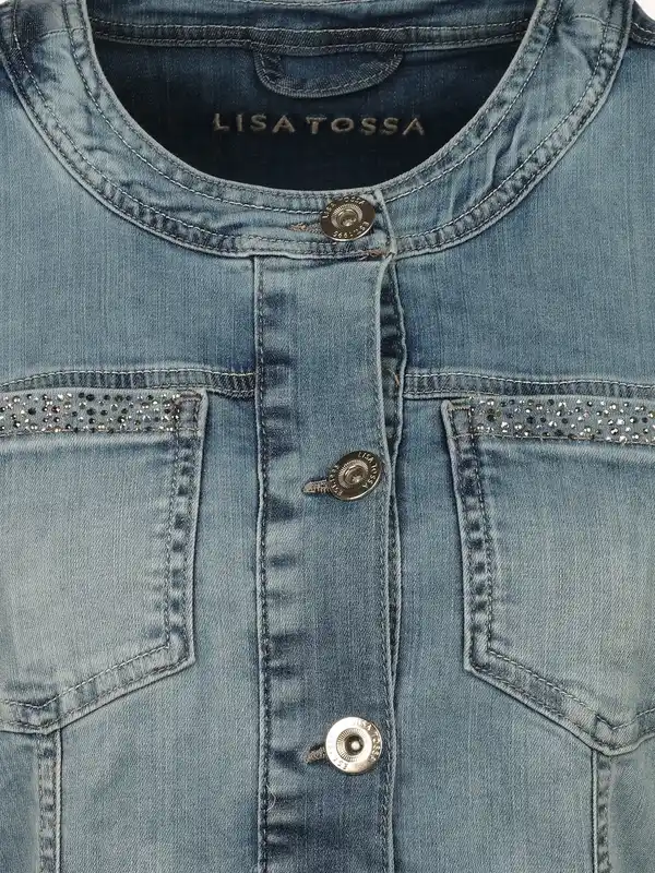 Bild 3 von Damen Jeansjacke mit Glitzersteinchen Blau
