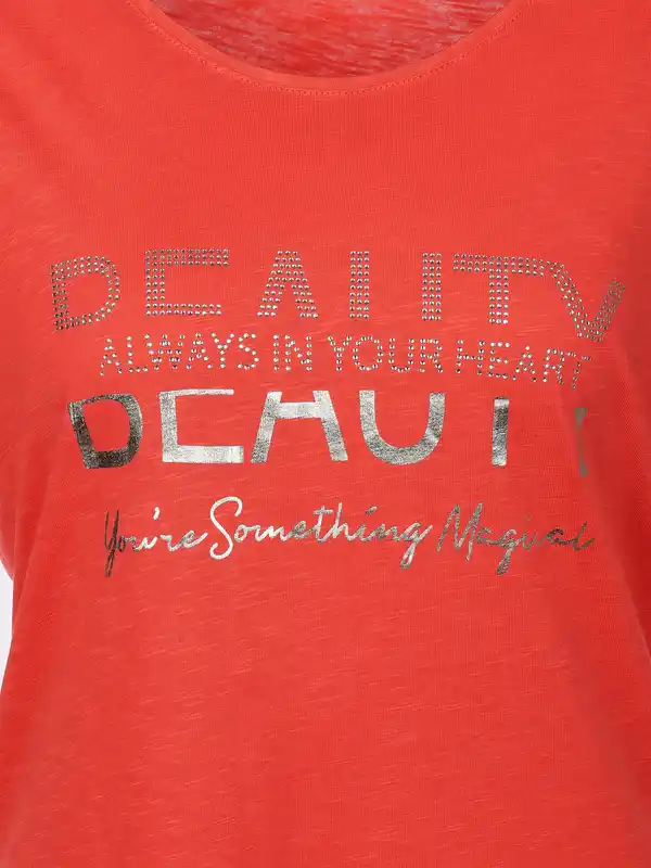 Bild 3 von Damen Shirt mit Glitzerprint und Glitzersteinchen Rosa