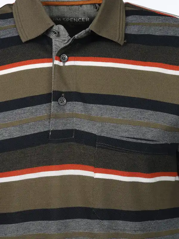 Bild 3 von Herren Poloshirt im Streifenlook Oliv